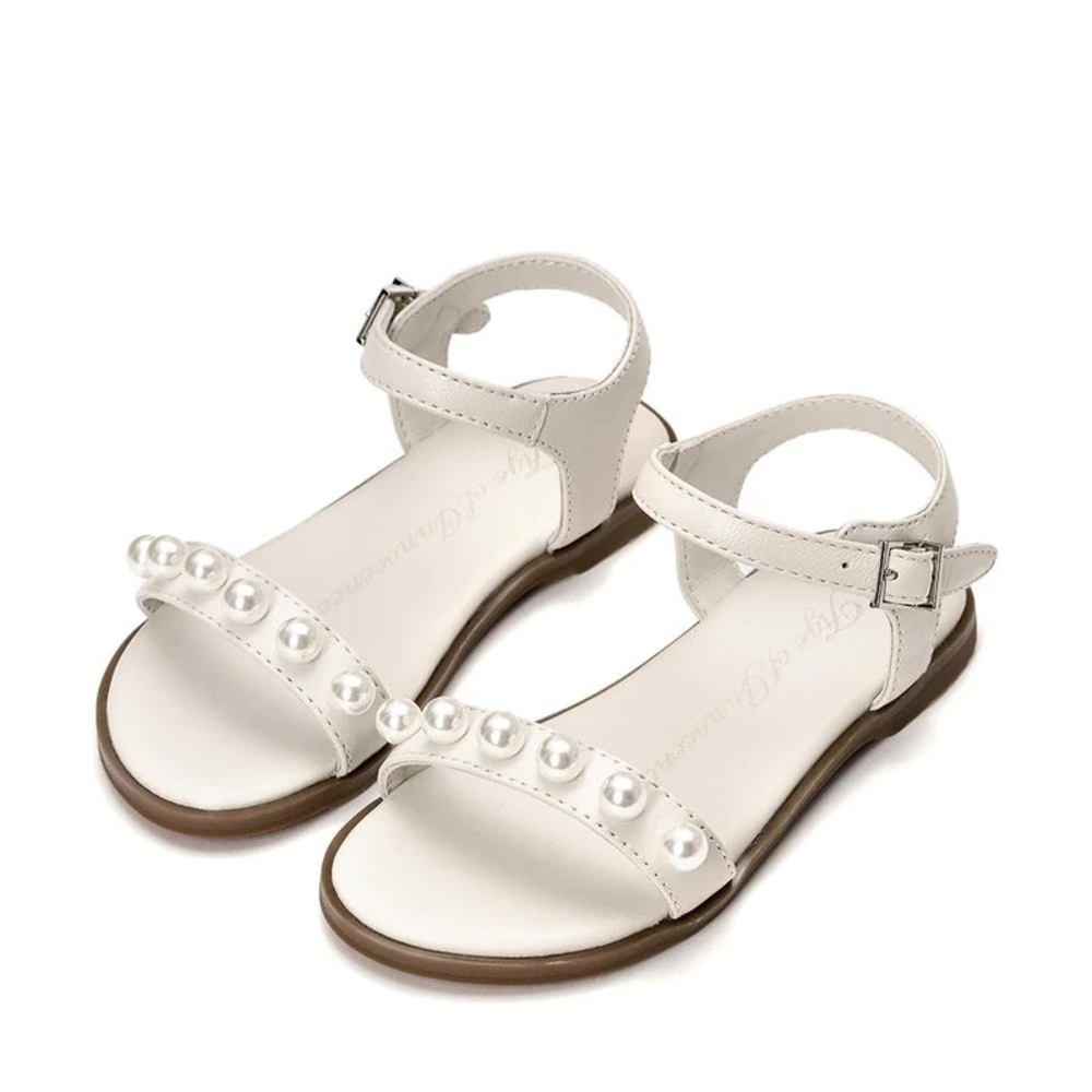 Age of Innocence Sandals Fleur White Pearl Sandals size 25
